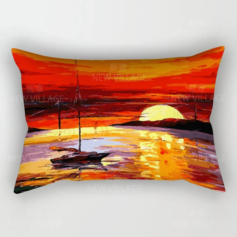 가정용 가을 장식 유화 스타일 베개 쿠션 커버, 장식 던지기 베개 커버, 30x50 베개 케이스, 30x50, 40x60, 50x70
