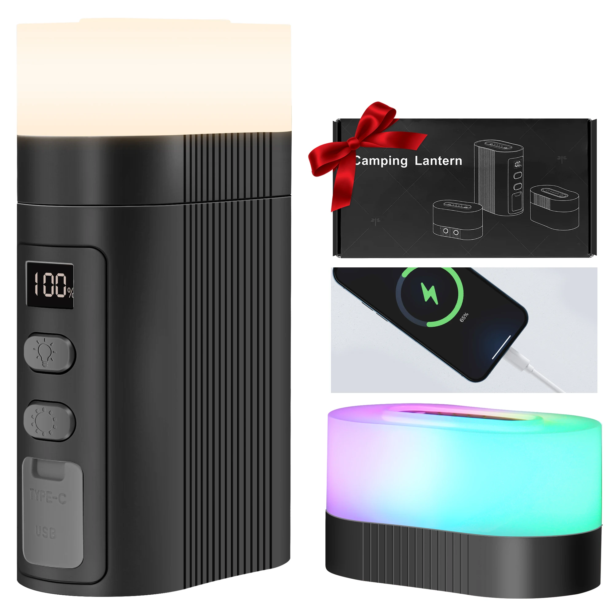 

Portable RGB Magnetic Split Lamp Handy Power Bank Camping Atmosphere Light Adjustable Color Separate Lamp for Home or Outdoor