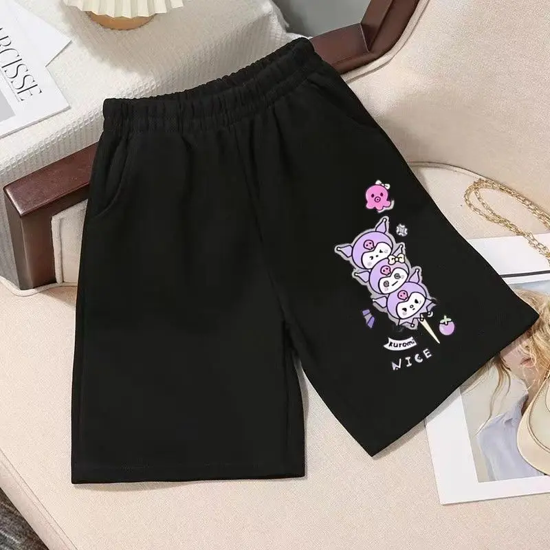 2024 Shakulomi Hello Kitty Korean Five-Point Pants Yugui Dog Big Eye Frog Cute Casual Shorts Boys and Girls Beach Pants