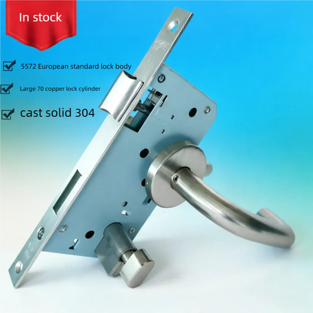 

Fireproof Interior Door Lock Set, Privacy Lock for Bedroom Bathroom Hotel Room, Keyed Entry Security Latch