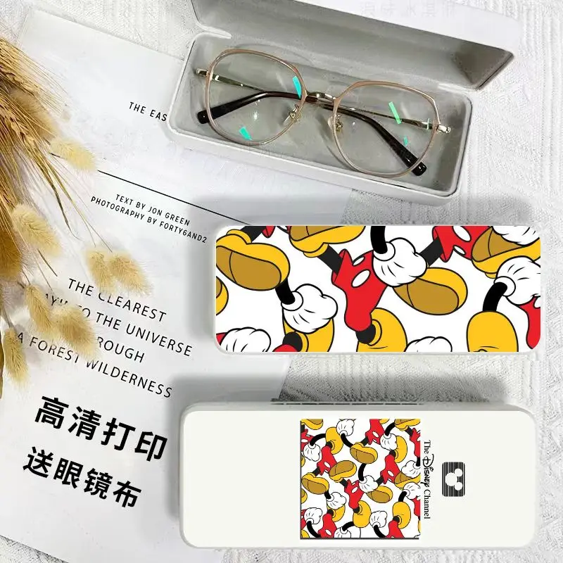 Disney Mickey Glasses Case Student Cartoon Cute Creative Simple Advanced Large Capacity Portable Storage Box Wholesale