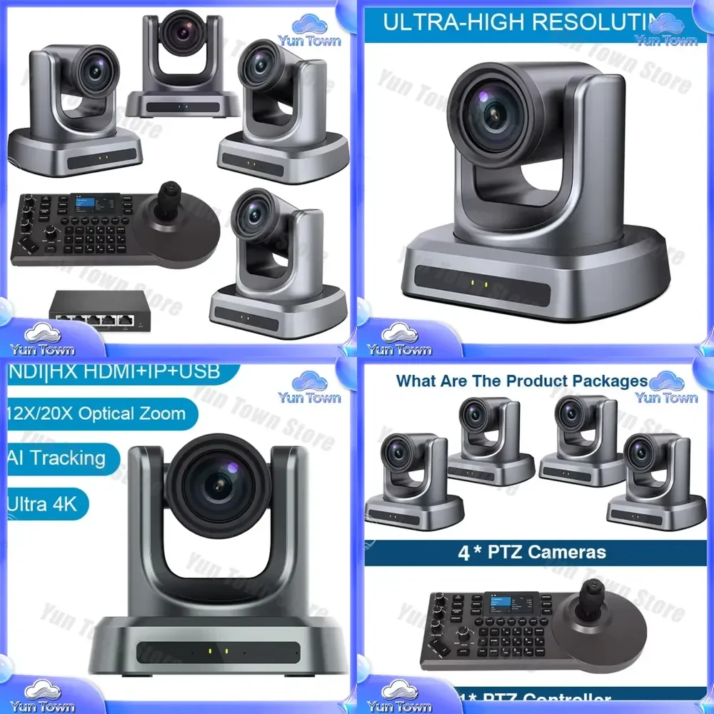 for Resolution 4K 1080P PTZ Camera with 12X 20X Optical Zoom Live Streaming Broadcast Conference Bundle HDMI NDI SDI POE USB