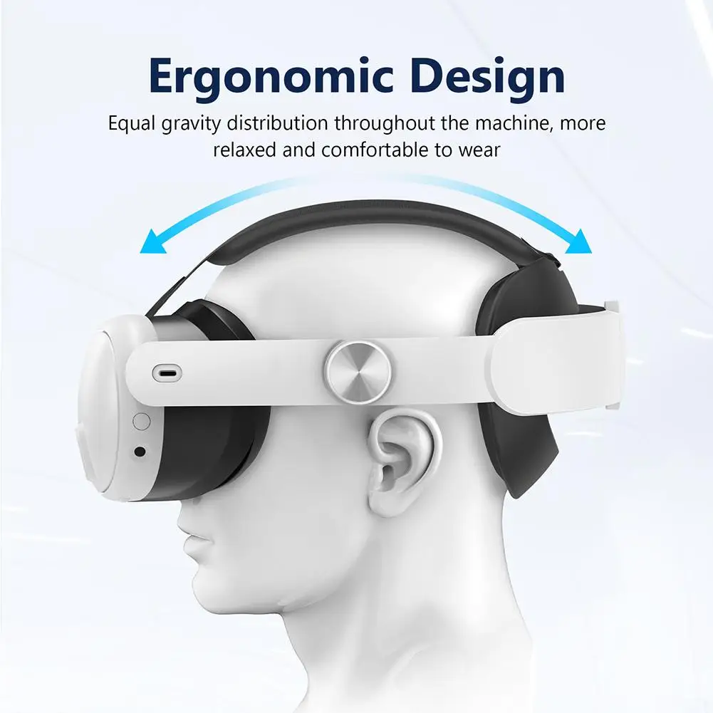 오큘러스 퀘스트 3 VR 액세서리용 조정 가능한 헤드 스트랩, 교체용 헤드밴드 엘리트 스트랩, 착용하기 쉬운 헤드웨어