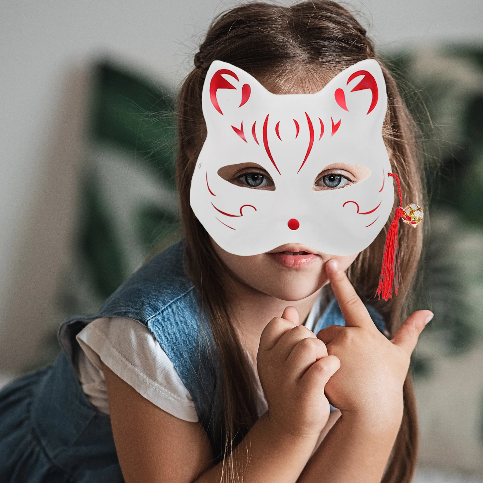 

3 Sets Hand Painted Mask Blank Paintable Masks Makeup Costume Props Cotton Thread Cat Face Covers