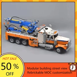 2017PCS Customized High-Tech MOC Heavy Duty Tow Truck Model Building Blocks Technology Bricks DIY Assembly Toys Birthday Gifts