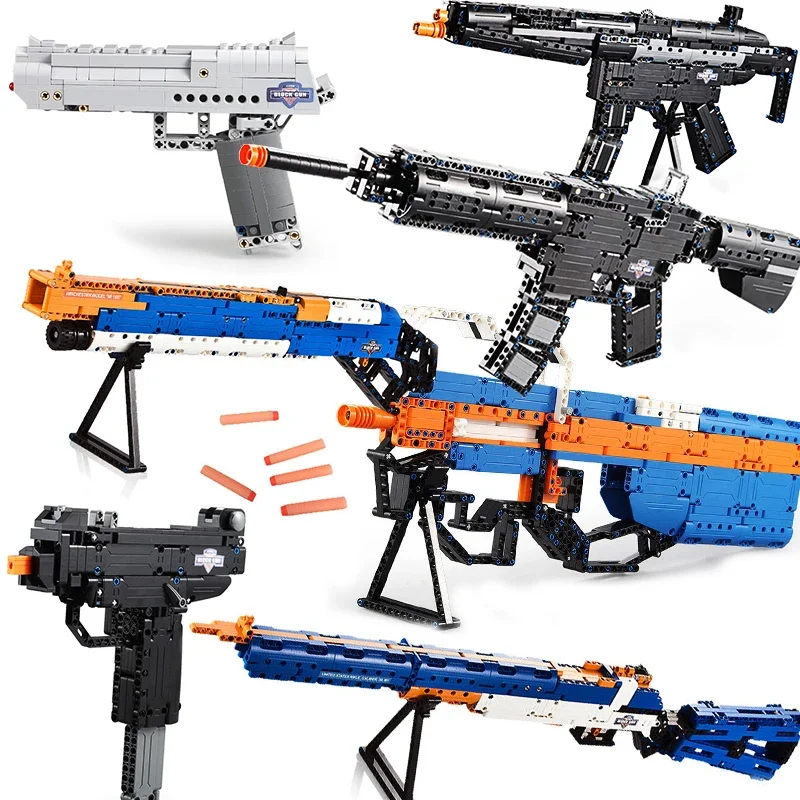 

Military Weapon Building Blocks Gun Kits AK47 AWP Pistol Rifle Desert Eagle UZI Submachine Compatible SWAT Toys