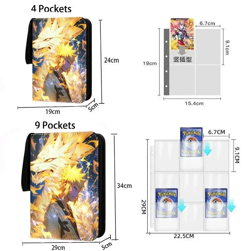 Anime NARUTO Card Album Book Collection Card Zipper Game Cards Sasuke Sakura Kakashi Binder Holder Kids Gift 400pcs/900pcs