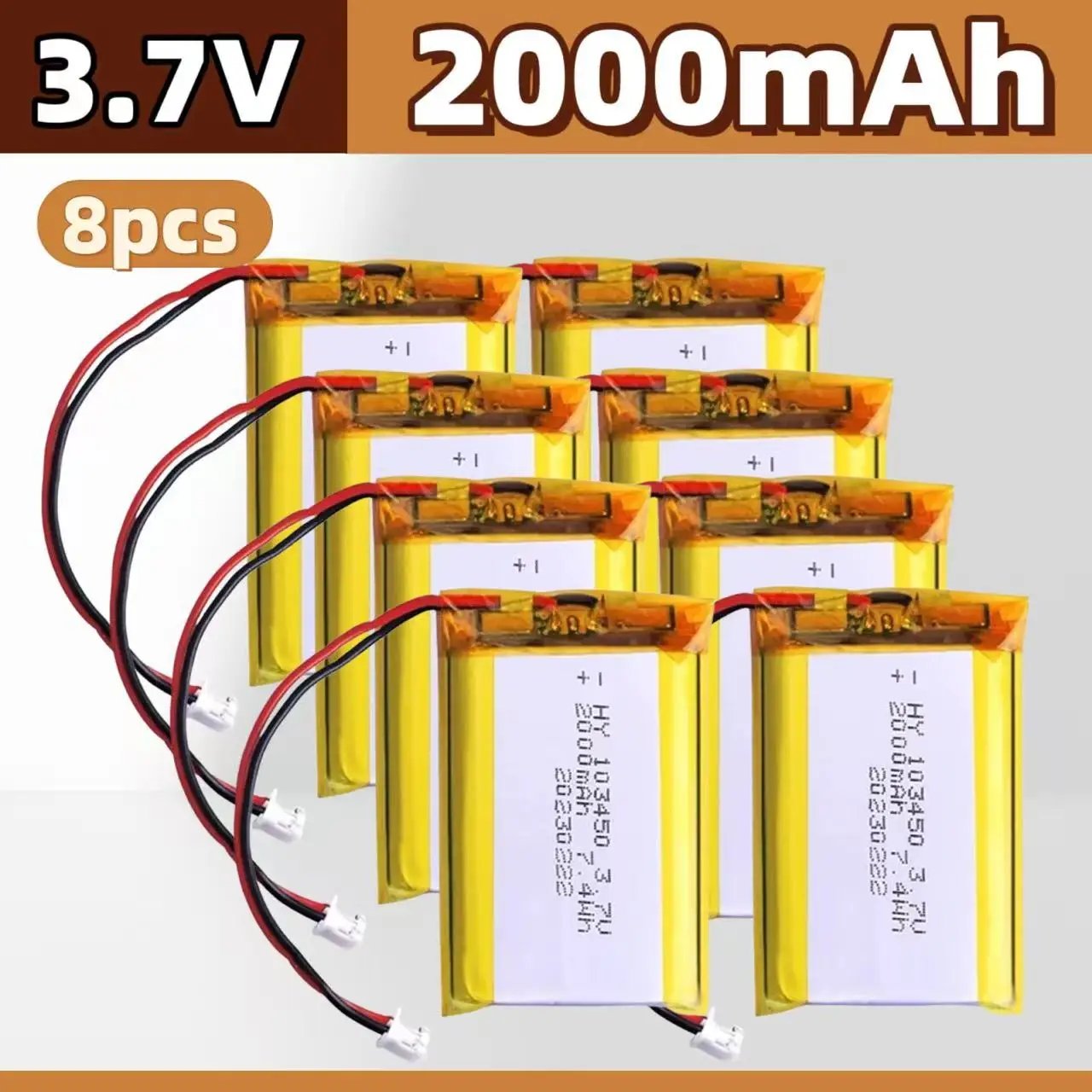 🐰 103450 3.7 فولت 2000 مللي أمبير بوليمر بطاريّة ليثيوم قابلة لإعادة الشحن PH 2.0 مللي متر 2pin التوصيل للكاميرا لتحديد المواقع الملاح MP5 قدرة #2