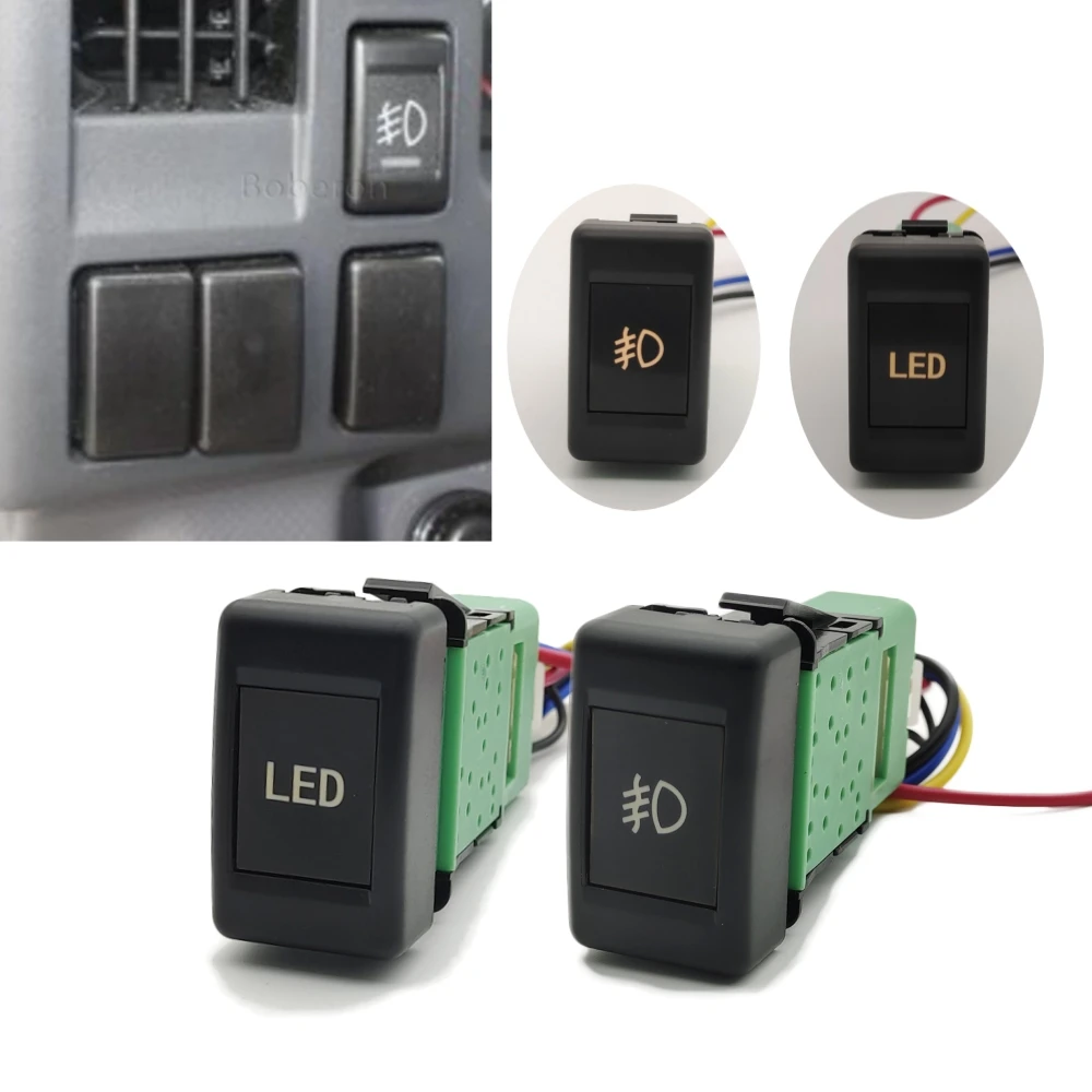 Interruptor de luz LED naranja para coche, interruptor de faro antiniebla delantero reacondicionado con cable de conexión para Isuzu KV100 700P