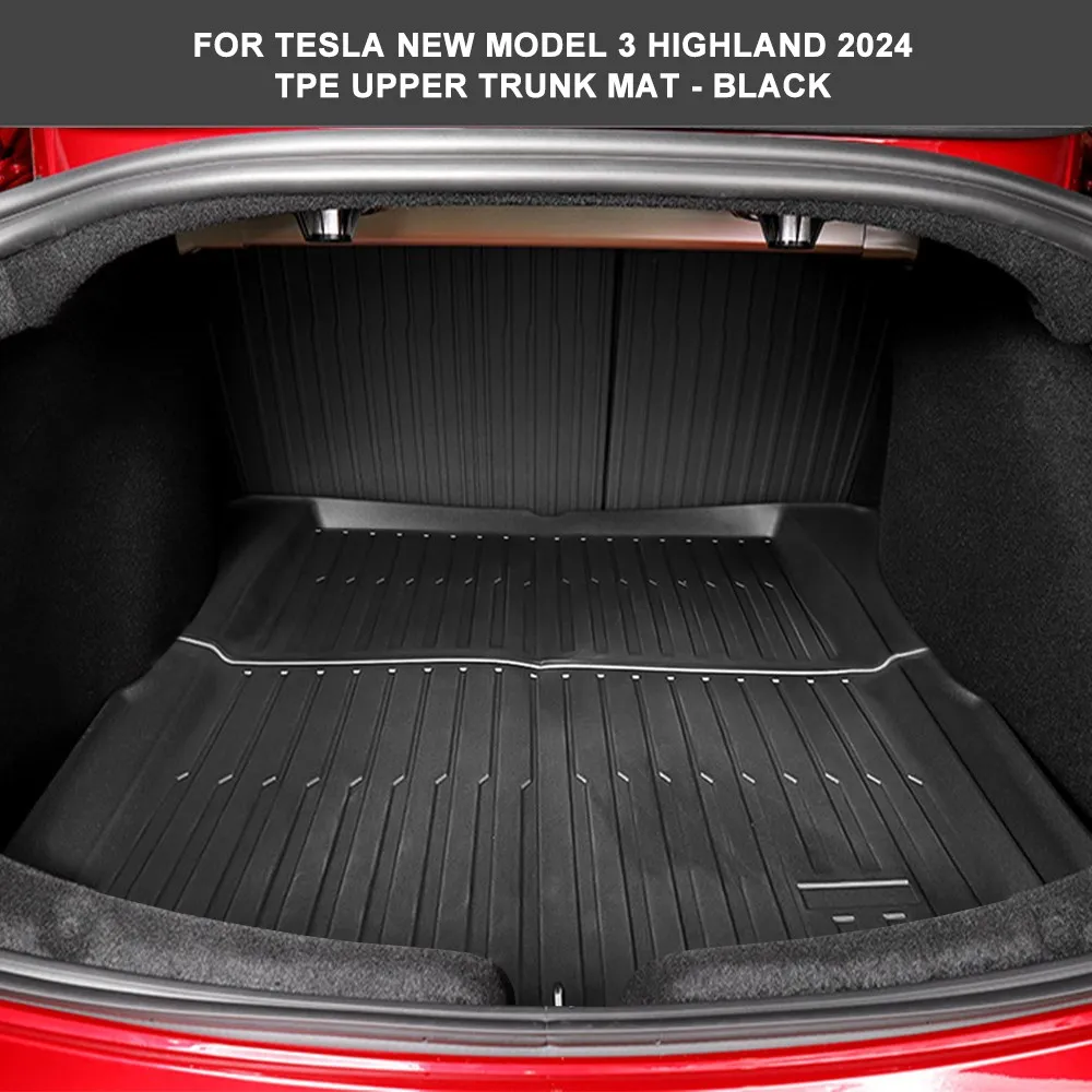 For Tesla Model 3 Highland 2024 TPE Floor Mats All Weather Trunk Mats Floor Mat Model 3+ Waterproof Non-Slip Cargo Liners Pad