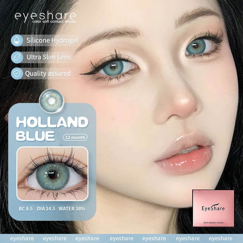 EYESHARE 1pair Korean Lenses Color Contact Lenses for Eyes Blue Eye Lens Brown Contacts Natural Gray Pupils for Eyes Green Lense