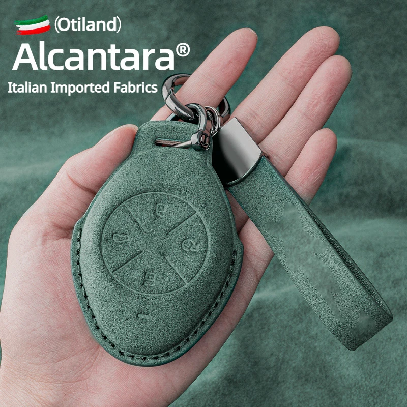 Alcantara Car Key Case for Xiaopeng P5/P7/G9/P7i/G3 - Luxury Suede Key Cover Set Accessories Car-Keychain Protection