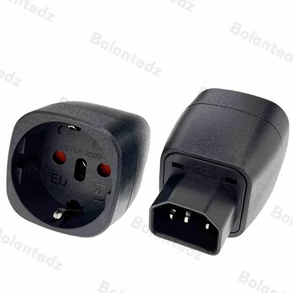 

Bolantedz Euro to C14 3 pins Plug Adapter 10A 250V EU Germany to IEC60320 Male Conversion Converter Adapter For PDU UPS Cabinet