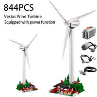 844PCS Creative Series Vestas Wind Turbine Building Blocks Electric Windmill Generator Model 10268 Bricks Toys For Boy Kids Gift