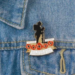 WKOUD UK Remembrance Day Military Veteran Soldier Veteran Red Poppy Lapel pins The Royal British Legion's Poppy Badges Brooch