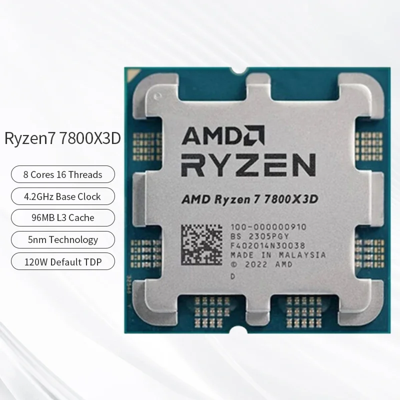 

AMD Ryzen 7 7800X3D 8 Cores 16 Threads 5GHz Desktop computer processor with AM5 Socket CPU