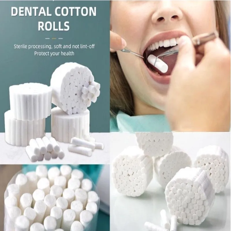 50Pcs Disposable Oral Hemostatic Cotton Rolls Highly Absorbent Cotton Rolls