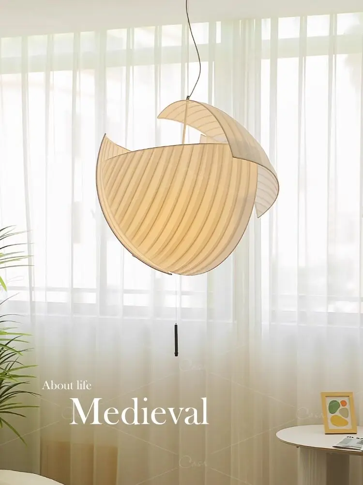 

Японский стиль ваби-саби, подвесной светильник для ресторана, простое тканевое освещение для кафе, чайной комнаты, кабинета, лофта, декоративная гостиная