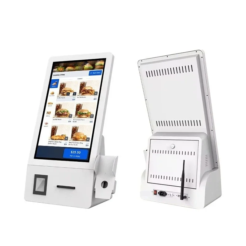 

21.5 Inch Self Service Ordering Kiosk with Printer Capacitive Touch for Cafe Hotel Restaurant Food Court Fast Food Chain