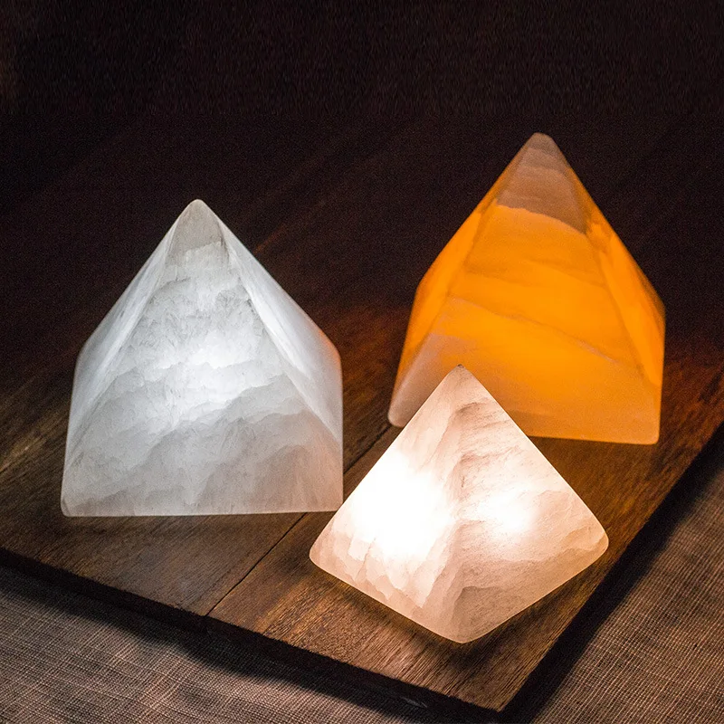 Pyramid charging induction mineral night light decoration bar desktop romantic and warm pat light bedside atmosphere light