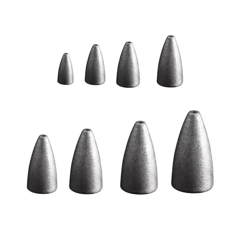 10Pcs/Lot Fishing Bullet Weight Bullet Shape Lead Sinker 7 Sizes For Crank Hook Fishing Tackle Texas Rig Bait Accessories