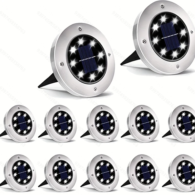 8LED Solar Power Disk ogrodowa światła słonecznego światło podziemne światło pokładowe reflektor zakopany lampa solarna Led dekoracji ogrodu