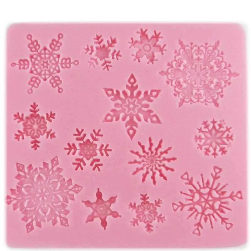 3D Christmas Decorations Snowflake Lace Chocolate Party DIY Fondant Baking Cooking Cake Decorating Tools Silicone Mold D025