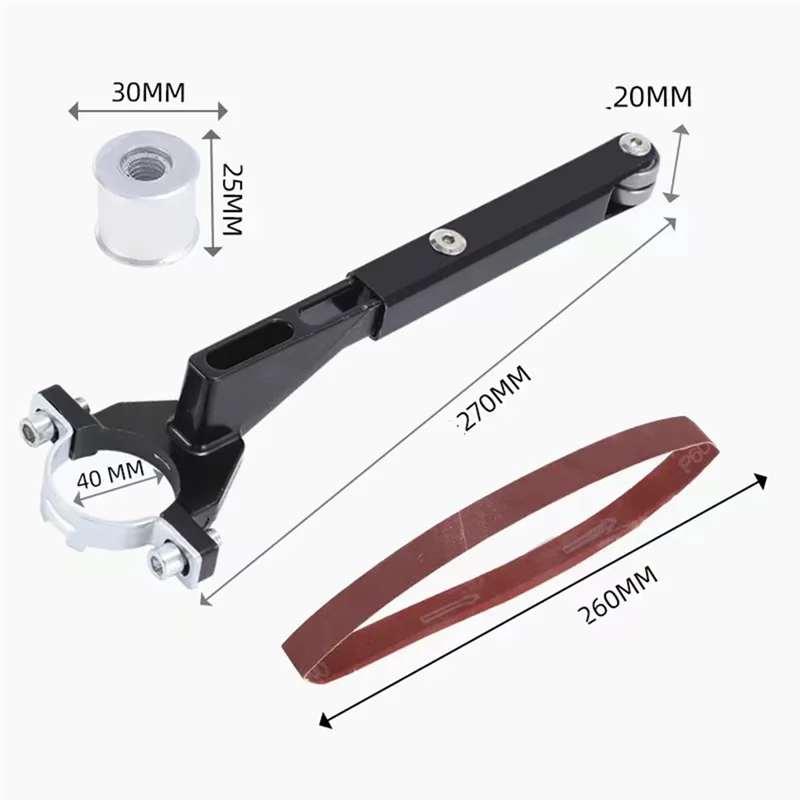 ABRE-미니 샌더 연마 기계 그라인더, 125Mm 앵글 그라인더에 적합한 앵글 그라인더 수정 벨트 샌더 액세서리