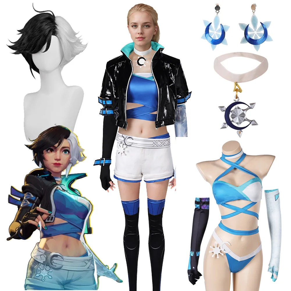 

Game Rival Luna Snow Cosplay Fantasy Wigs Fighting Suits Female Superhero Costume Disguise Women Roleplay Fantasia Outfits