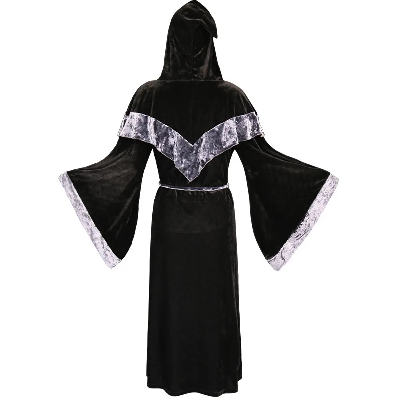 Halloween Medieval Retro Wizard Priest Monk Friar Robe Day of the Dead Drama Masquerade Witch Vampire Unisex Cosplay Costume