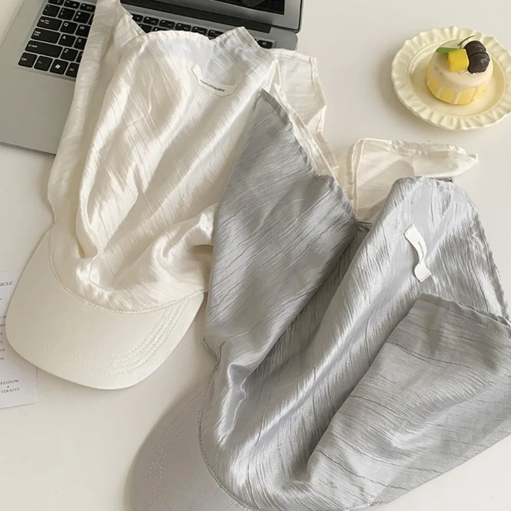 Versatile Satin Headscarf Baseball Cap Y2K Korean Style Sunscreen Beach Hat Sun Cap Hip Hop Peaked Cap Travel