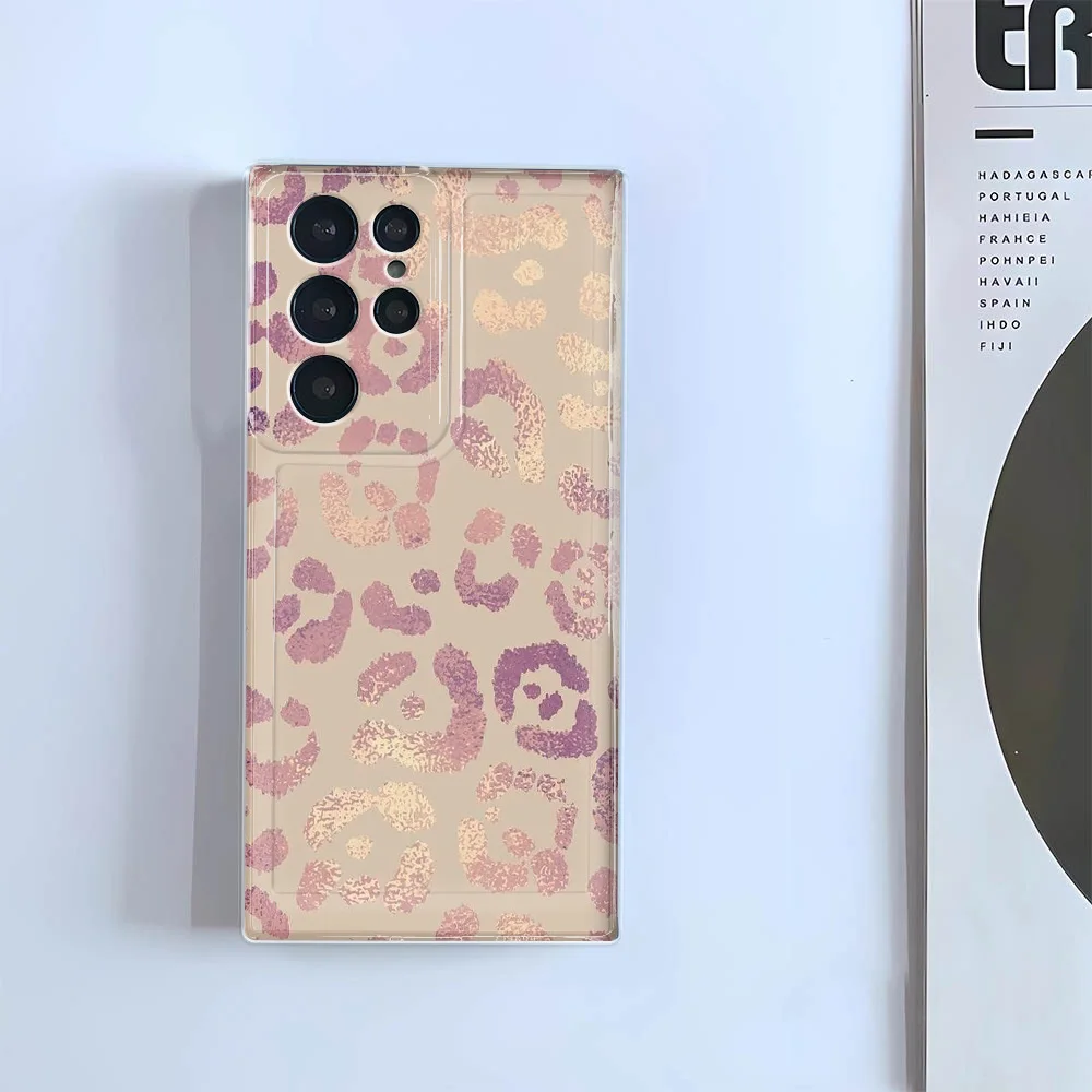 Case For Samsung S24 S23 Fe S21 Ultra S20 Plus Note 20 Ultra A50 M23 Colorful Leopard Print Case Cover Funda Coque
