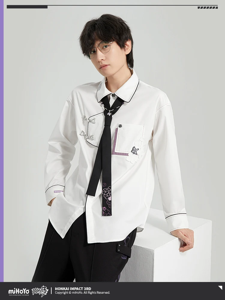 Official Honkai Impact 3 Herrscher of Finality Shirts Kiana Kaslana White Blouse Cosplay Costumes Couple Daily Wearing Tops