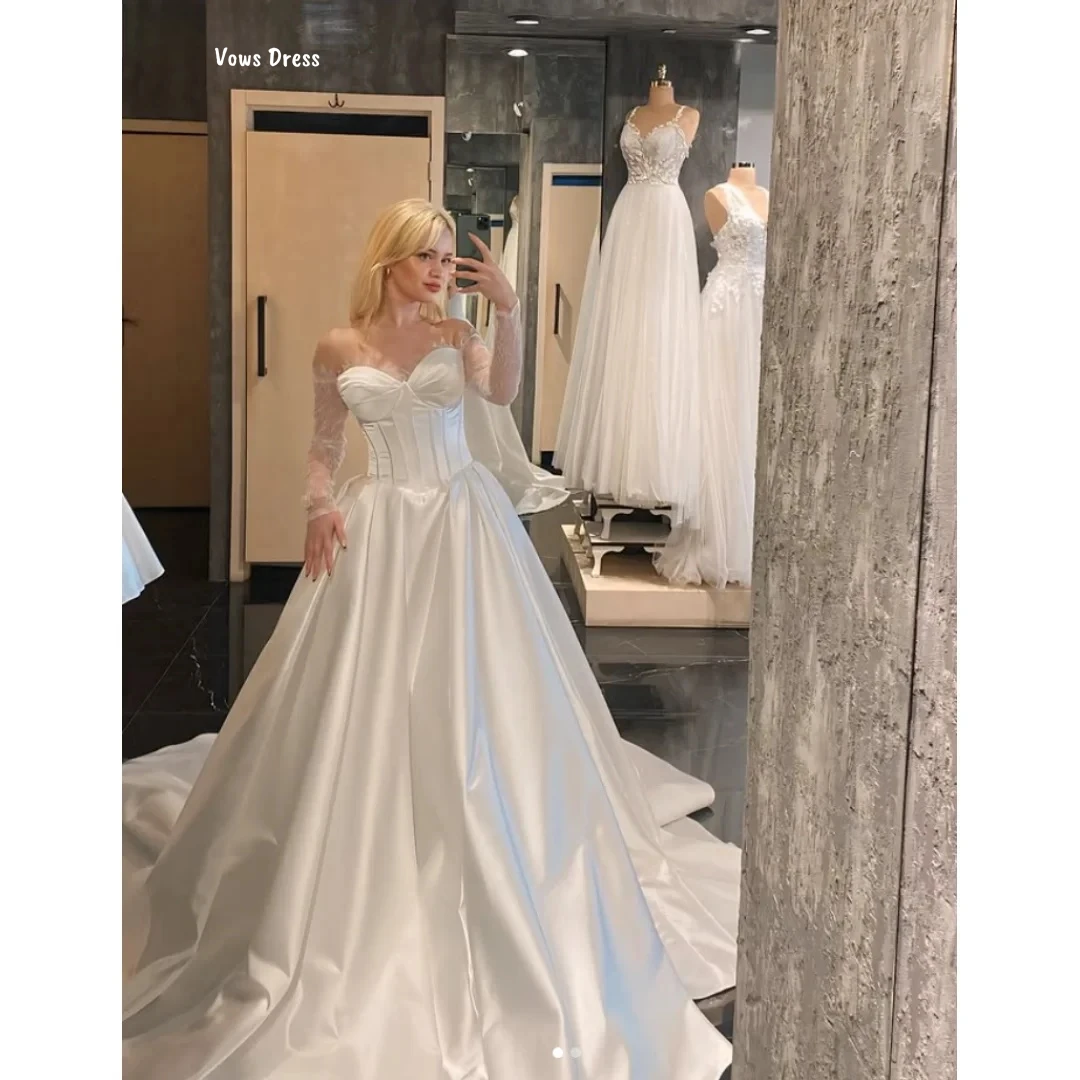 Vows Line A-vestidos de noche para mujer, vestido de fiesta de boda hecho a medida, vestido de graduación para mujer, vestidos elegantes, bata de satén