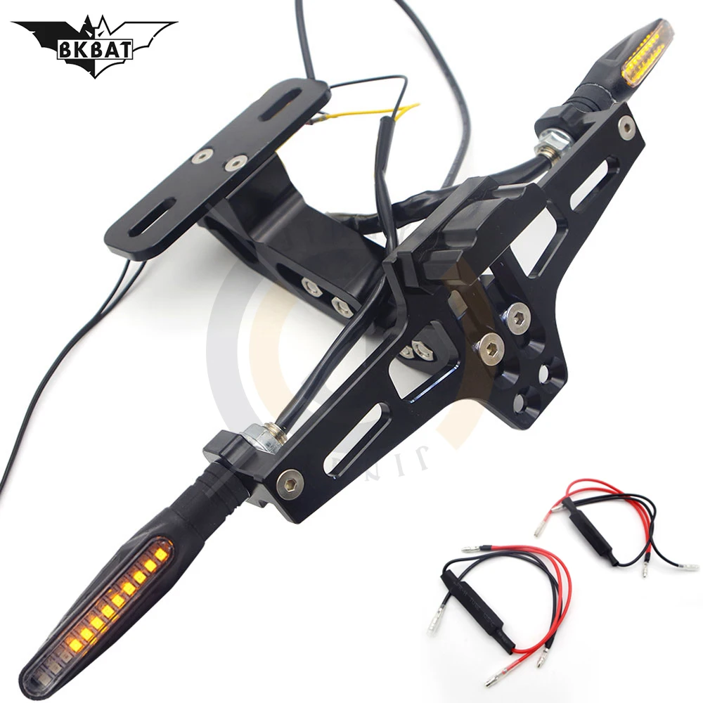 Motorcycle LED License Plate Holder Support Plaque Moto Bracket Frame FOR Honda pcx 150 dio af18 grom msx125 nc 750x nc700x