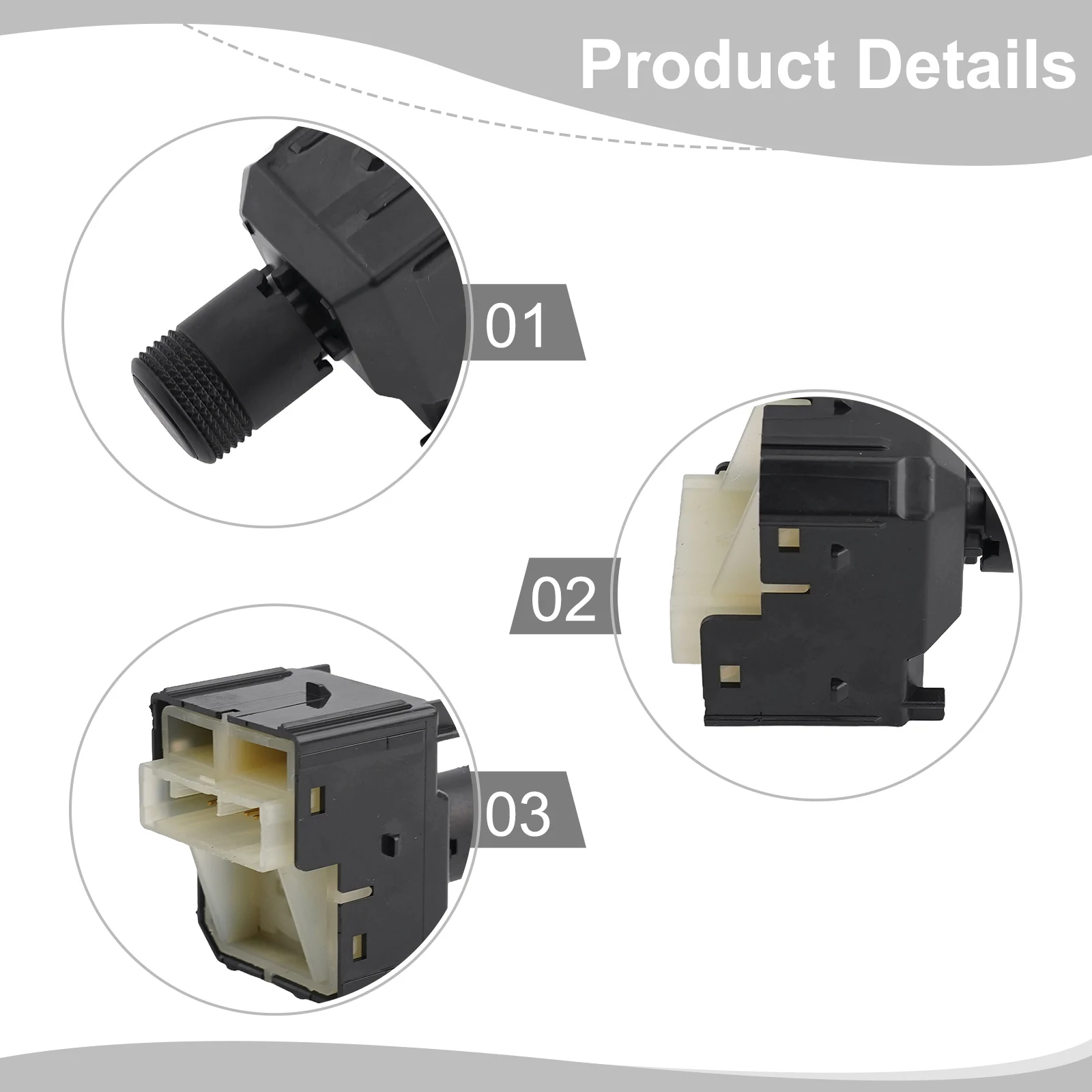 /Driver /Side /Rearview Mirror Control Switch For Toyota For Hilux Revo 2016-2020 4872-47030 183714 183744 Black ABS