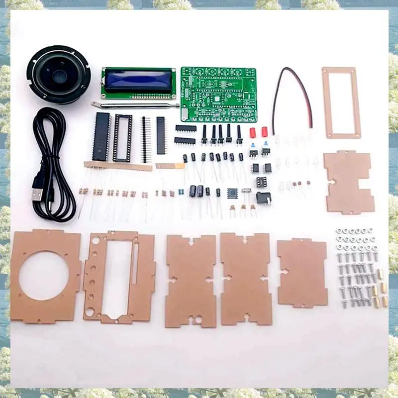 New-4X DIY DC 5V Digital Radio Kit Parts TDA5807 51 Single-Chip FM Digital Sound Machine STC89C52 Chip 87MHZ-108MHZ