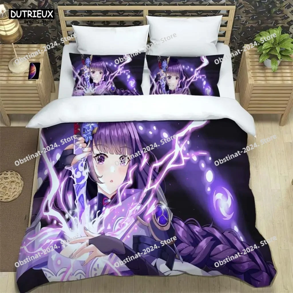 

Genshin Impact Printed Polyester Bedding Set For Boys And Girls Three Piece Comfortable Soft Couple Gift Bedding Sets
