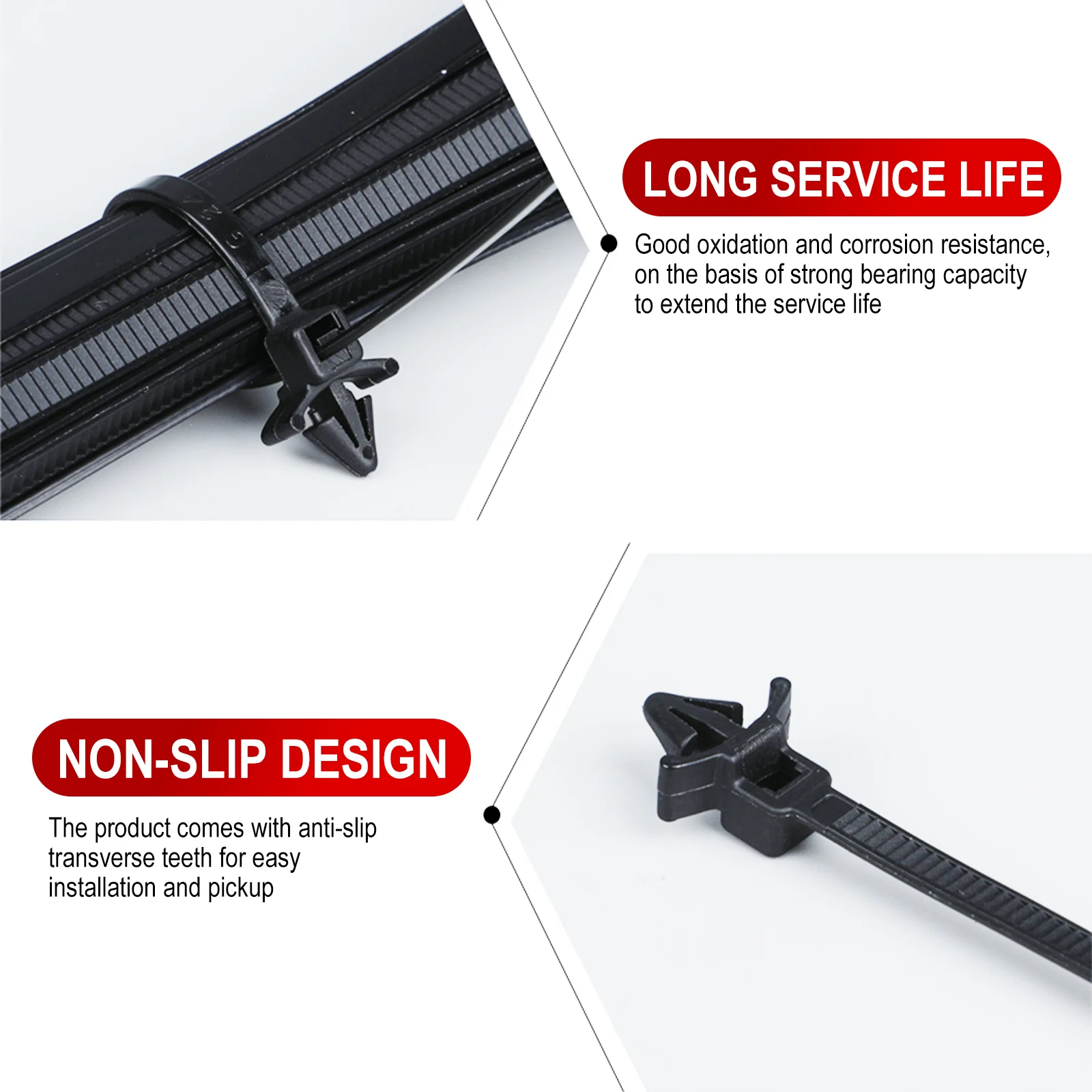 Cars Mount Wire Tie Clip Releasable Nylon Tie Wrap Cable Fastening Clips Self-locking Plastic Zip Tie for Audi BMW Toyota Honda