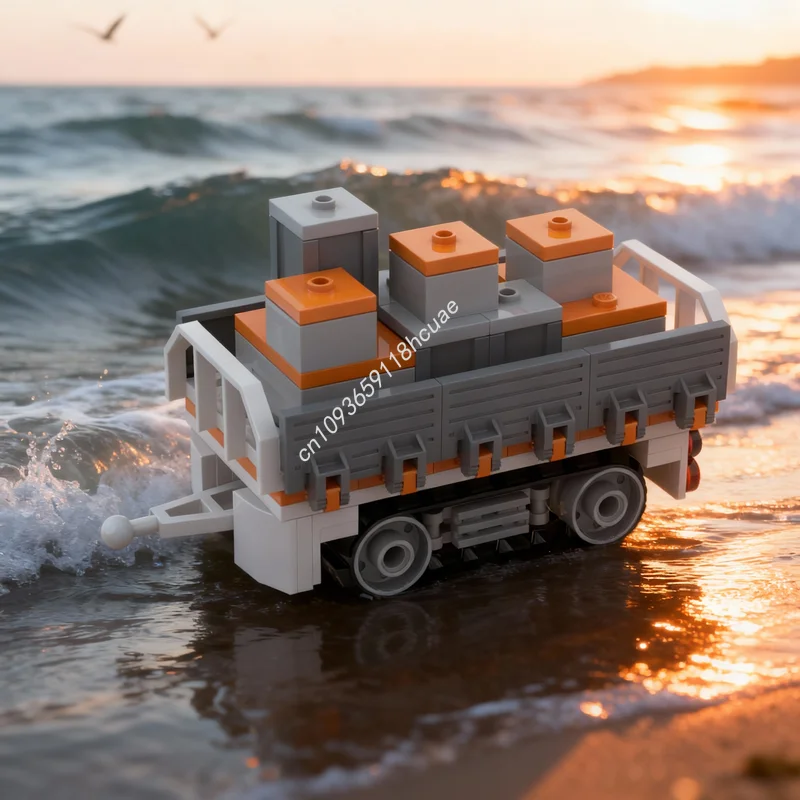 102 Pezzi MOC Rimorchio Cargo SBA, Modello Spaziale, Blocchi da Costruzione, Giocattoli Architettonici, Regali di Natale, Idea Creativa Fai-da-Te, Mattoncini Educativi