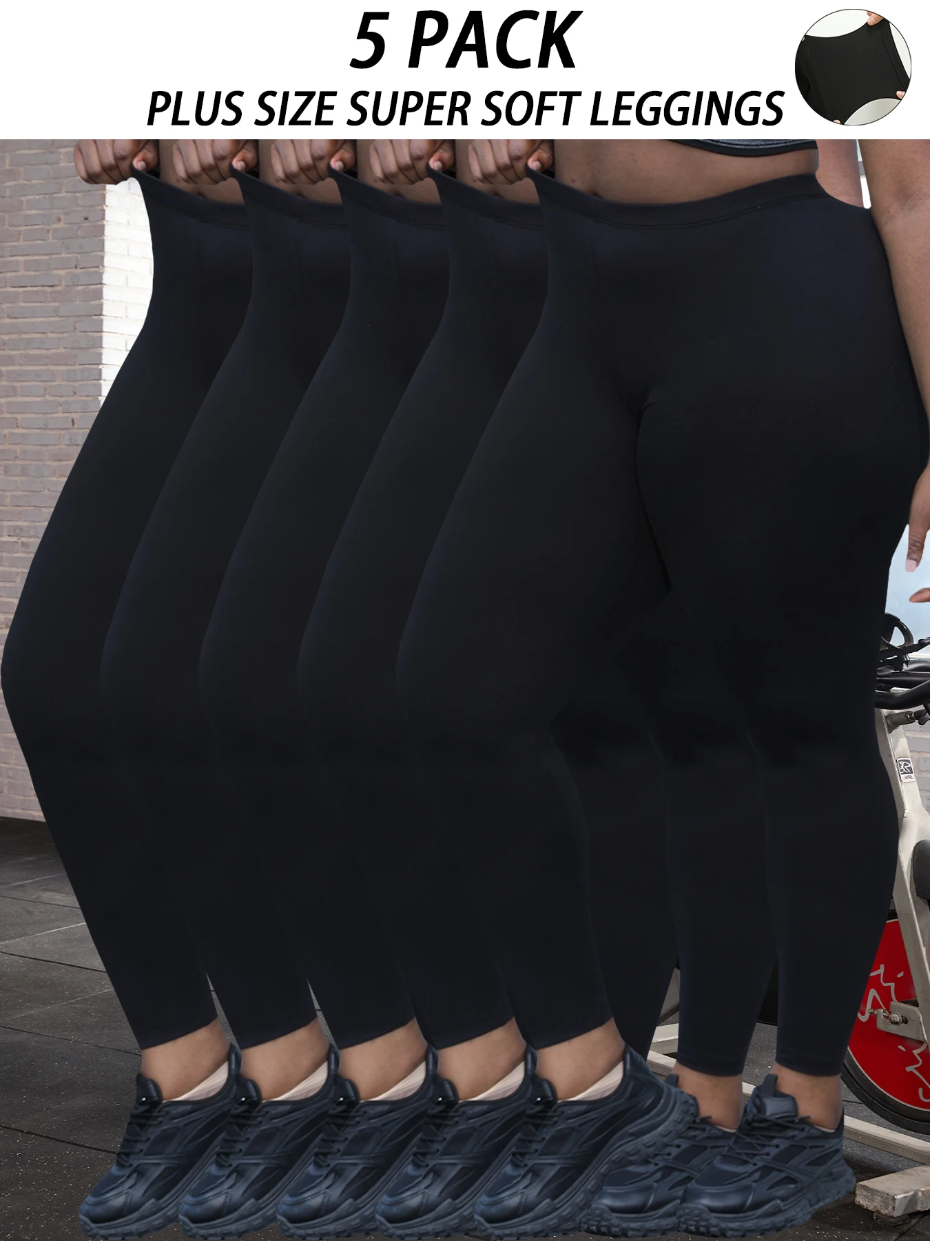 Plus Size 5 Pack Super Soft Sport Leggings For Women No See Through Workout Running Yoga Athletic Leggings RUNNING