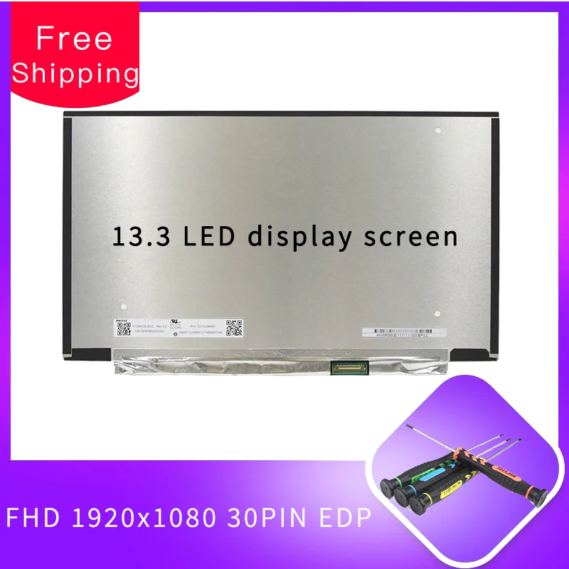 

13.3 "painel lcd ips N133HCE-EN2 N133HCE-EP2 para lenovo thinkpad x13 x390 x395 S340-13 edp 30 pinos fhd 100% srgb portátil cond