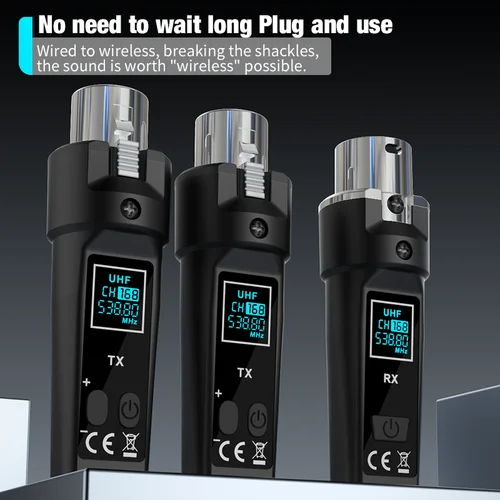 Imagen 2 del producto Transmisor XLR inalámbrico profesional y receptor UHF, sistema de micrófono inalámbrico para mezclador de audio de micrófono dinámico BETA58 SM58