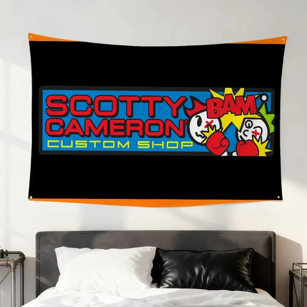 2D FLAT Modisches Cooles Schwarzes Lustiges S-ScottyS C-Camerons Flaggen-Banner für Zimmer, Wohnheim, Camp, Party, Bar, Wanddekoration, Zuhause, Wandbehang – Detail 6