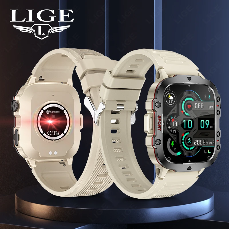 

Choice LIGE Smart Watch 3ATM Waterproof Voice Assistant 420mAh Large Battery Bluetooth Call 100+ Sport Modes smartwatch for men