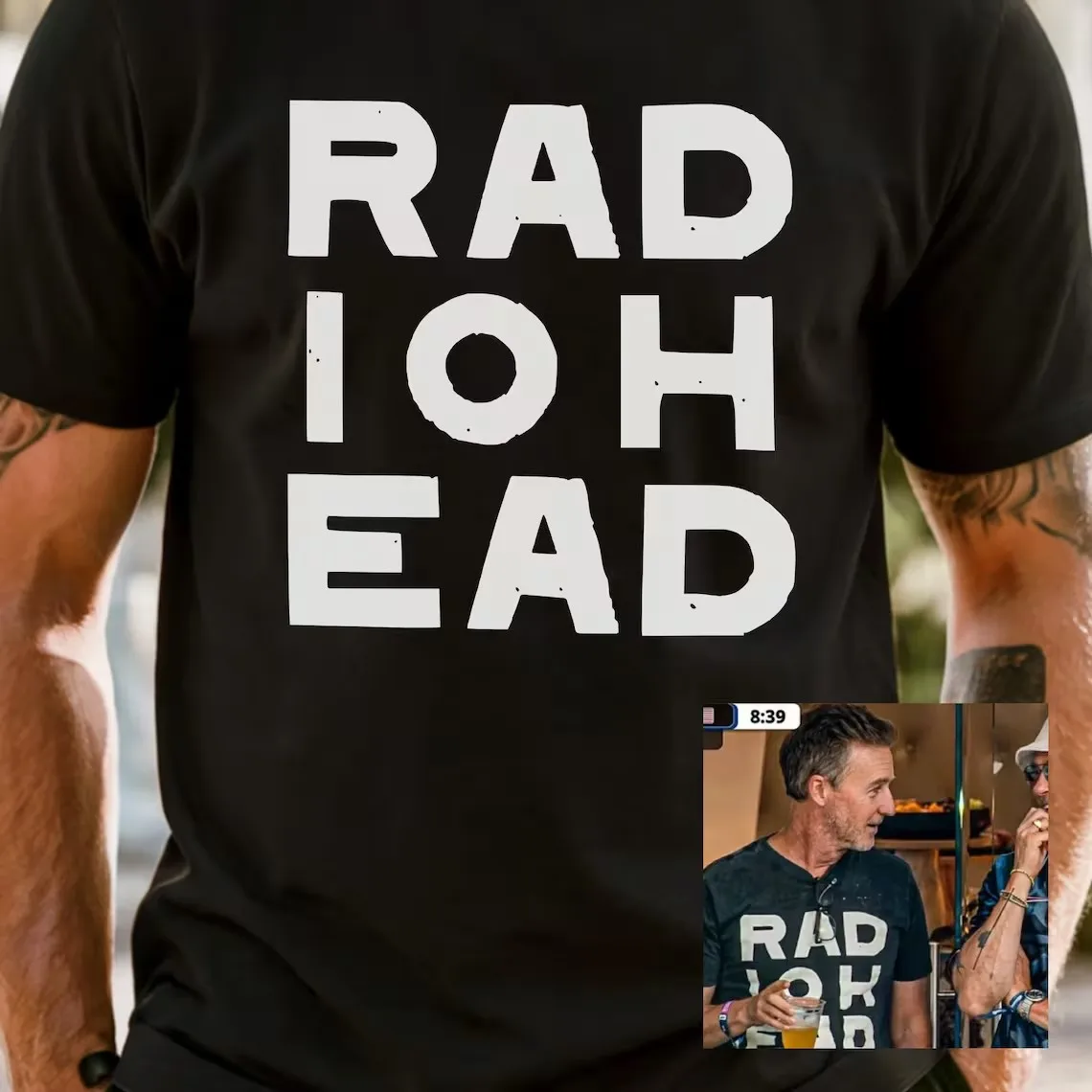 Radiohead Distressed Block Text Graphic T Shirt Unisex Crew Neck Short Sleeve Rock Fan Holiday Gift Tee