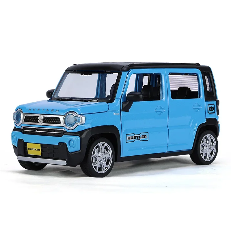 1:22 Suzuki Hustler Toy Car Model Alloy Diecast with Sound and Light Rear Wheel Pull Back Vehicle Model Children's Day Gift C337