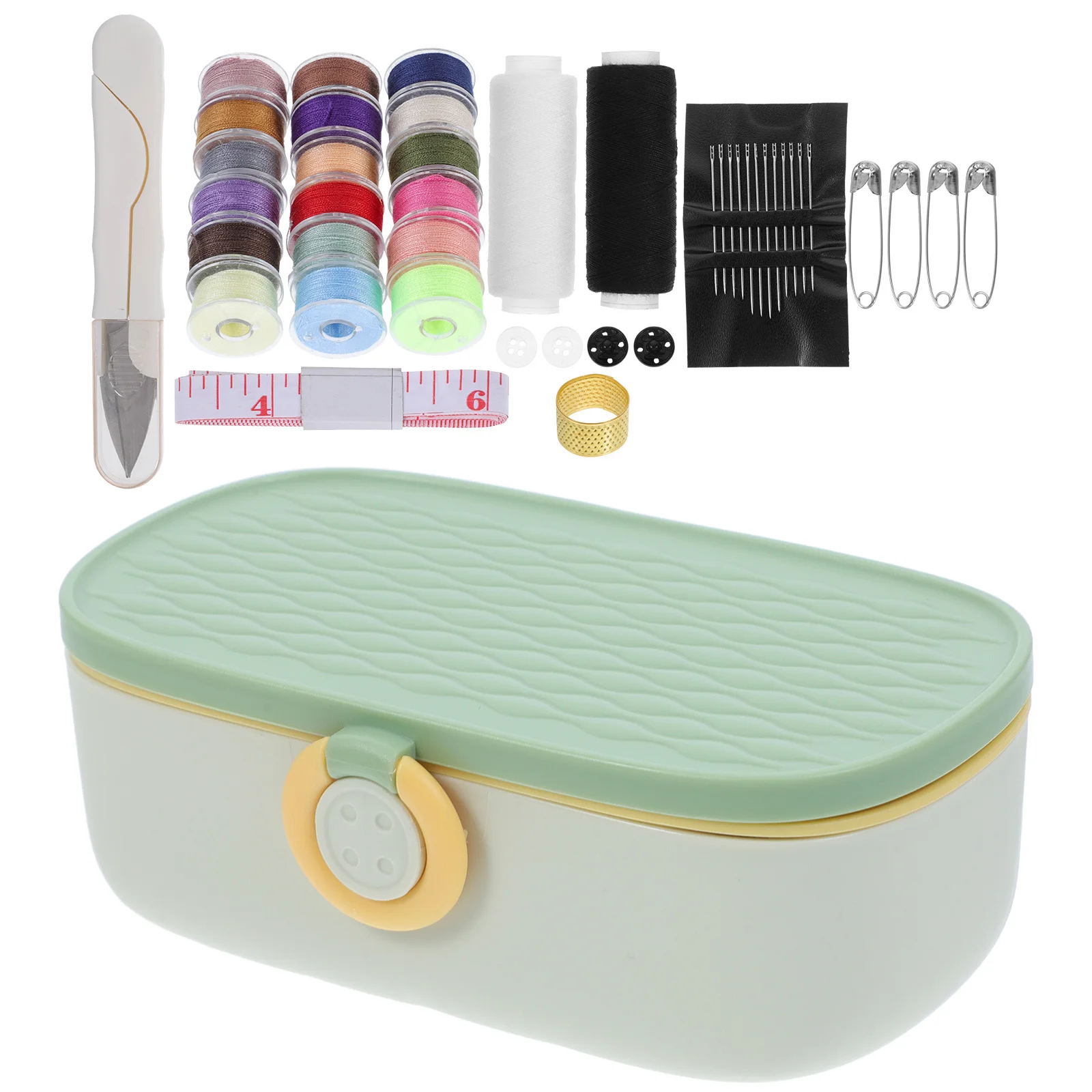 

1Set Mini Sewing Kit Basic Tools in Compact Storage Box for on-The-Go Mending Lightweight Sewing Supply for Adult DIY Use