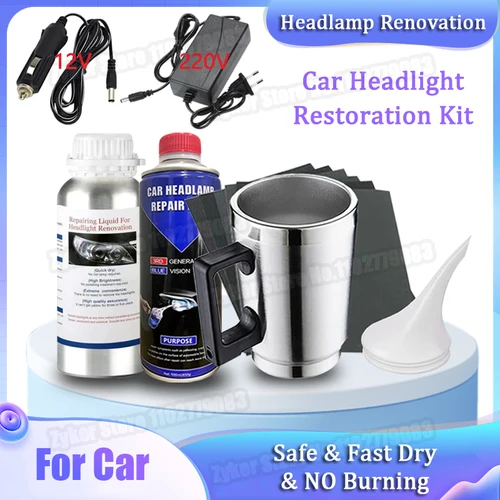 Imagen 1 del producto Kit de pulido químico para faros de coche, reparación de polímero líquido, eliminador de arañazos, Kits de restauración de líquido para faros de coche
