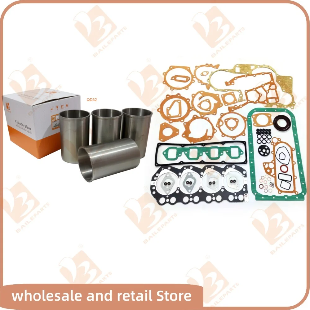 Juego completo de juntas QD32 para piezas de motor Nissan, 4 piezas, revestimientos de cilindro STD, kit de reacondicionamiento, piezas de repuesto para motor